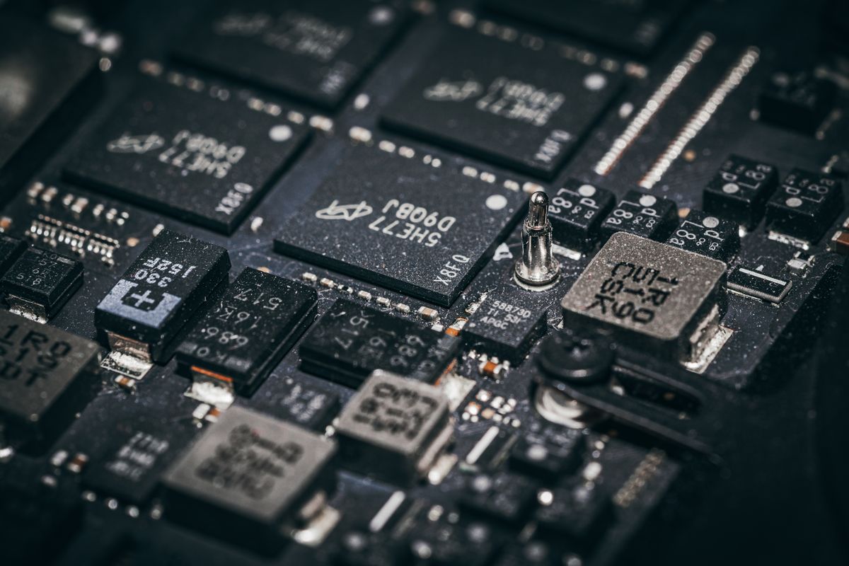 Macro view of microchips